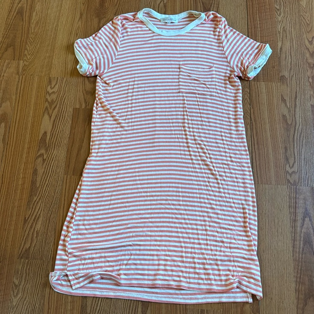 Stretchy Cream and Coral Dress